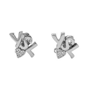 YVES SAINT LAURENT Vintage Silver Heart Earrings